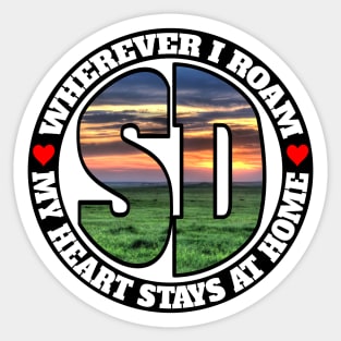 Heart Stays Home - South Dakota Sticker